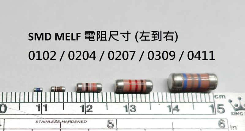 RXF WIREWOUND FUSIBLE MELF RESISTORS SIZE 0207 0309 0411 1/4w 1/2w 1W 2W 3W 
