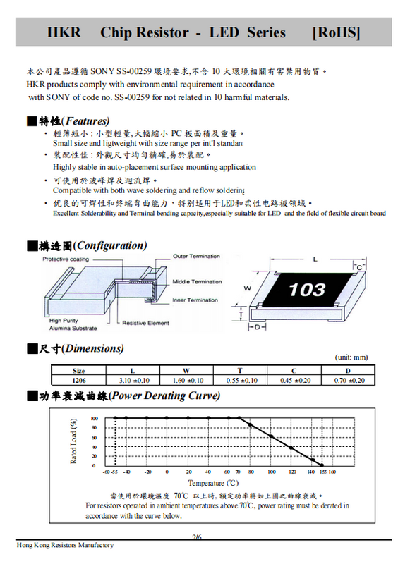 200 Ohm Thin Film Led Light Devices Smd Resistor